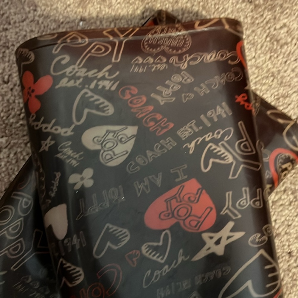 COACH Poppy rain boots. Size 7 - Picture 3 of 4